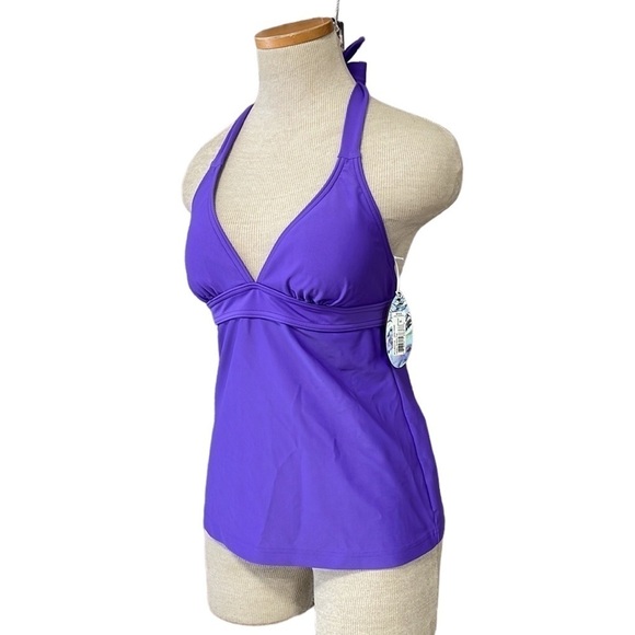 PrAna NWT Swimsuit Tankini Top Halter Neck Purple Small - Picture 3 of 11